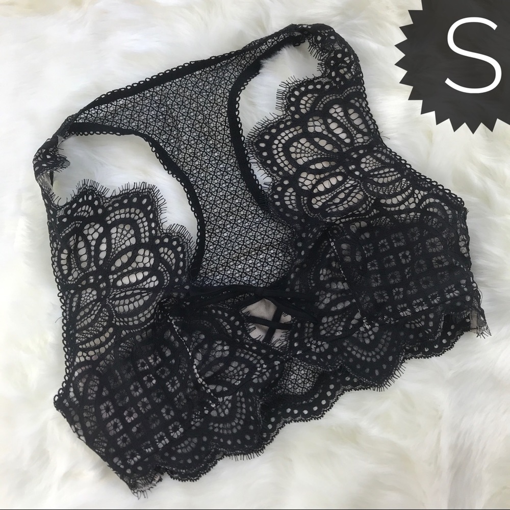 [Victoria's Secret] Black Dream Angels Lace Bralette Size S Small Womens Bra
